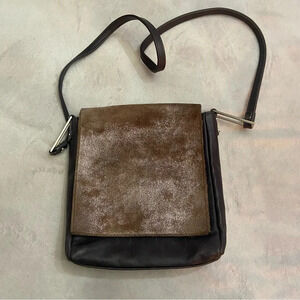 Laudi Vidni metallic leather crossbody flap bag